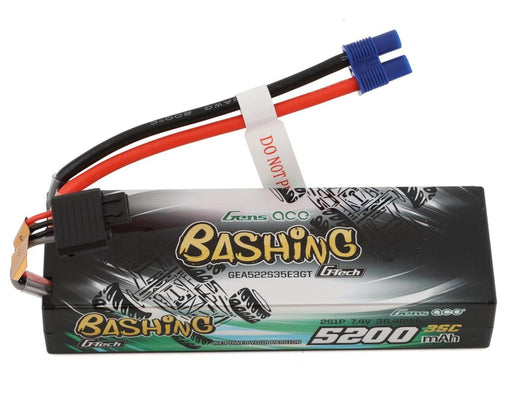 Gens ace 2S 5200mAh 7.4V 35C G-Tech Smart "Bashing" LiPo Battery Pack with EC3 plug