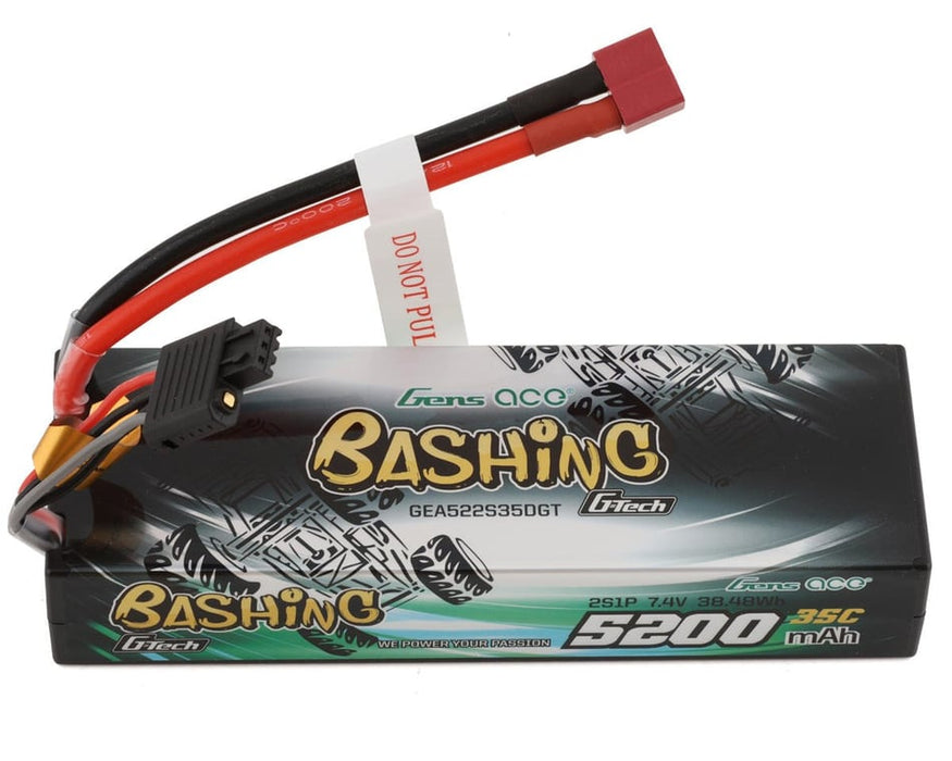 Gens Ace 5200mAh 7.4V 35C 2S G-Tech Smart "Bashing" LiPo Hardpack Battery Pack with Deans Plug