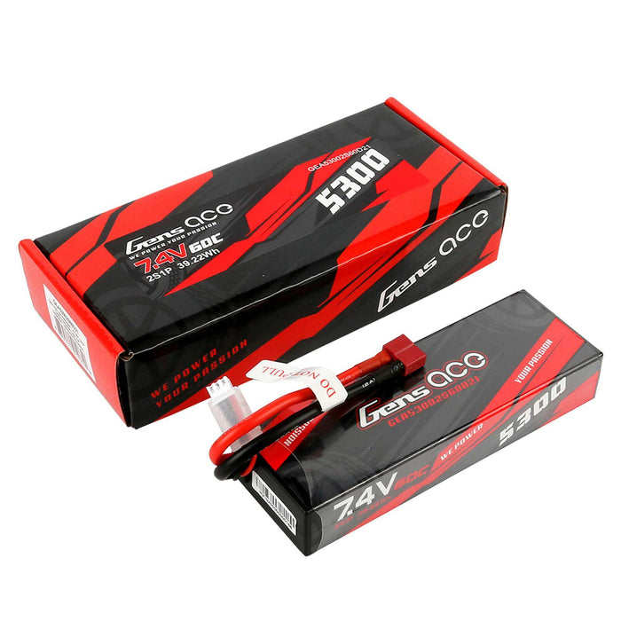 Gens ace 5300mAh 7.4V 60C Lipo Battery Pack with Deans