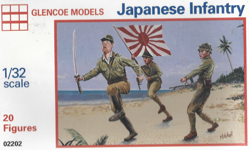 Glencoe Models 2202 1/32 Japanese Infantry WWII (20 pieces) Figures Model Kit