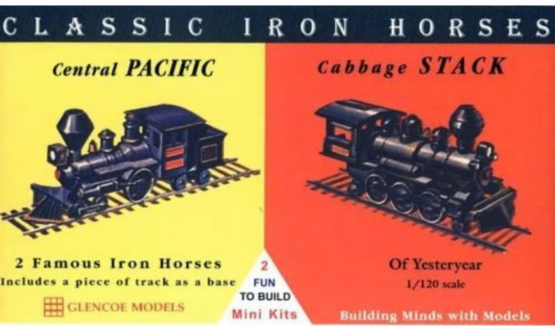 Glencoe Models 3602 1/120 Classic Iron Horses: Central Pacific / Cabbage Stack Train Model Kit