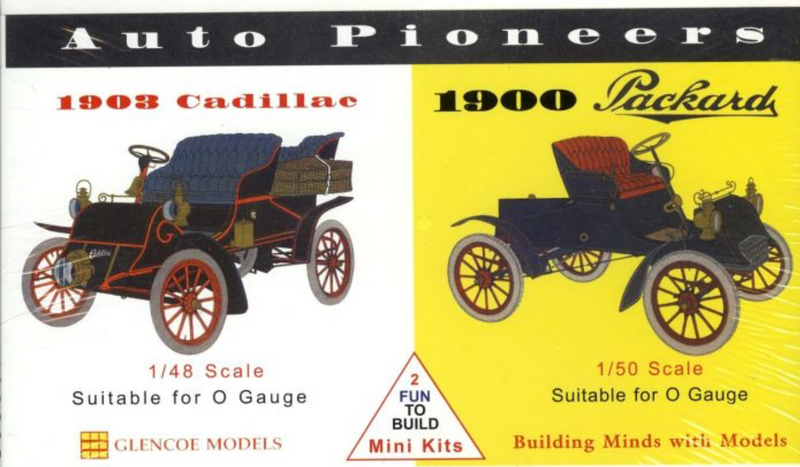 Glencoe Models 3605 1/48 1903 Cadillac & 1/50 1900 Packard Model Car Kits