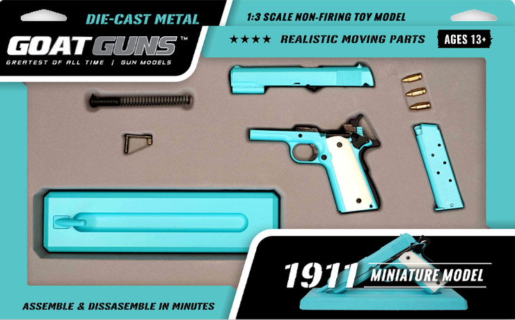 Goat Guns 1:2.5 Scale 1911 Model - Soft Blue with Ivory Grips