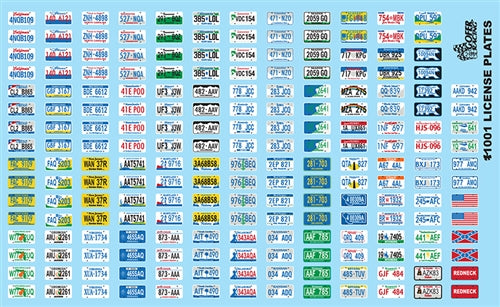 Gofer Racing Decals 11001 1/24 Decals - License Plates