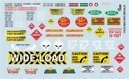 Gofer Racing Decals 11012 1/24 Decals - Big Rig