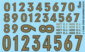 Gofer Racing Decals 11028 1/24 Decals - Gold Numbers