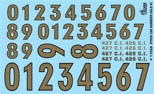 Gofer Racing Decals 11028 1/24 Decals - Gold Numbers