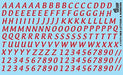 Gofer Racing Decals 11074 1/24 Decals - Red Letters And Numbers 5/8"