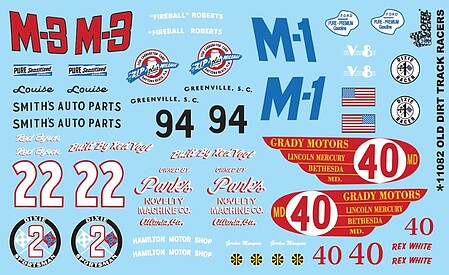 Gofer Racing Decals 11082 1/24 Decals - Old Dirt Track Racers — White ...