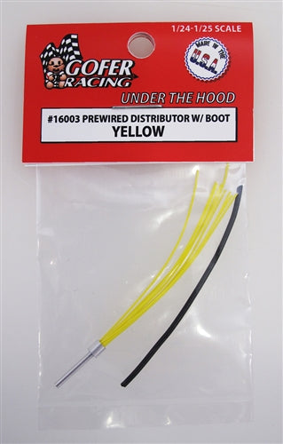 Gofer Racing Decals 16003 1/24 Prewired Distributor with Boot - Yellow Plug Wires