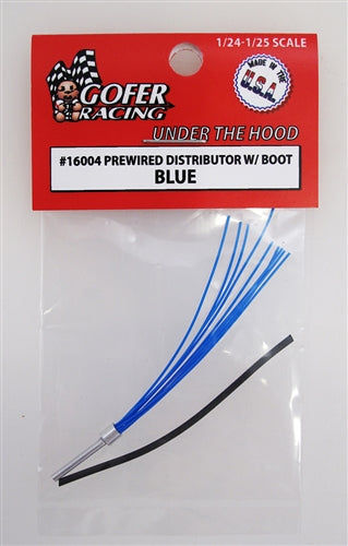 Gofer Racing Decals 16004 1/24 Prewired Distributor with Boot - Blue Plug Wires