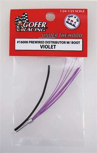 Gofer Racing Decals 16008 1/24 Prewired Distributor with Boot - Violet Plug Wires