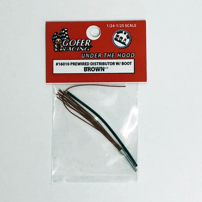 Gofer Racing Decals 16010A 1/24 Prewired 8 Cylinder Distributor with Boot - Brown Plug Wires