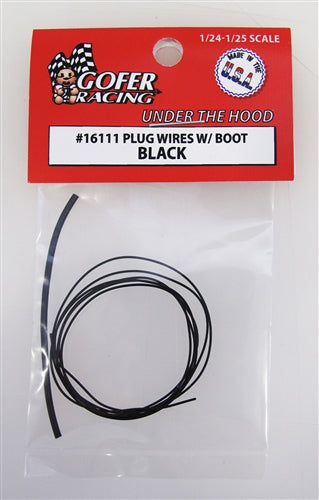 Gofer Racing Decals 16111 1/24 Plug Wires with Boot - Black