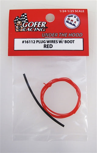 Gofer Racing Decals 16112 1/24 Plug Wires with Boot - Red