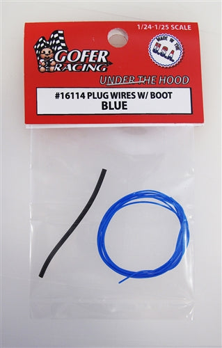 Gofer Racing Decals 16114 1/24 Plug Wires with Boot - Blue
