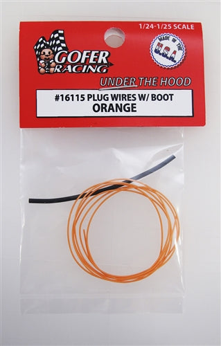 Gofer Racing Decals 16115 1/24 Plug Wires with Boot - Orange