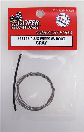 Gofer Racing Decals 16116 1/24 Plug Wires with Boot - Gray