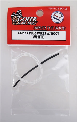 Gofer Racing Decals 16117 1/24 Plug Wires with Boot - White