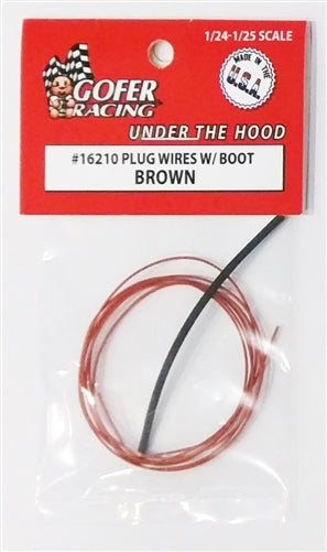Gofer Racing Decals 16210 1/24 Plug Wires with Boot - Brown