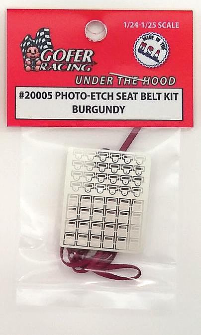 Gofer Racing Decals 20005 1/24 Photo Etched Seat Belt Kit - Burgundy