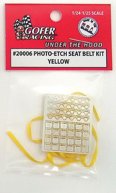 Gofer Racing Decals 20006 1/24 Photo Etched Seat Belt Kit - Yellow