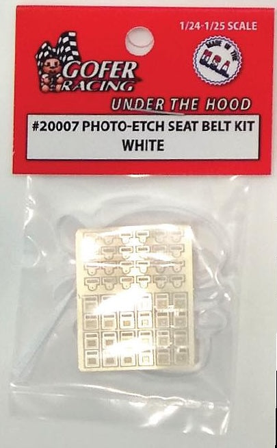 Gofer Racing Decals 20007 1/24 Photo Etched Seat Belt Kit - White