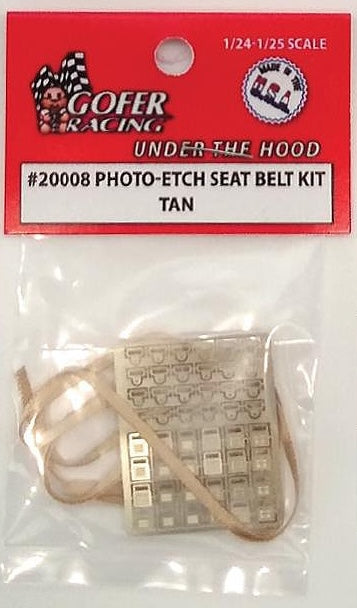 Gofer Racing Decals 20008 1/24 Photo Etched Seat Belt Kit - Tan