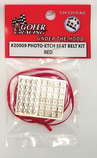 Gofer Racing Decals 20009 1/24 Photo Etched Seat Belt Kit - Red