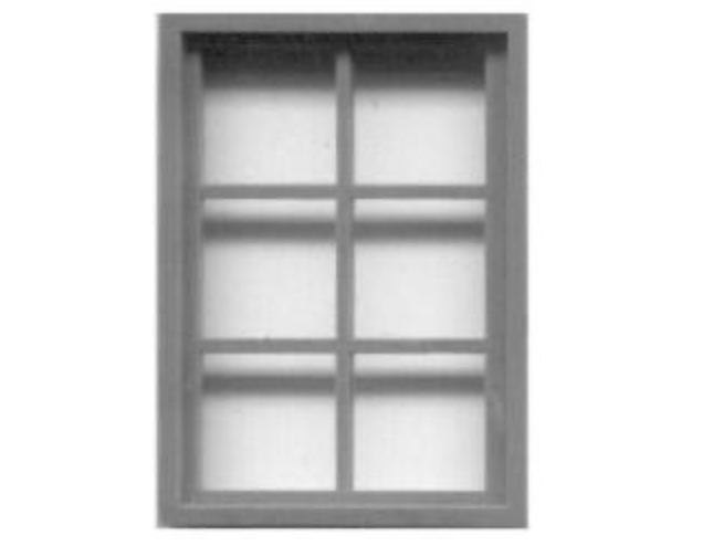 Grandt Line 3719 O Scale 6 Pane Fixed Sash Factory Window 30"x42" (8 Pieces)