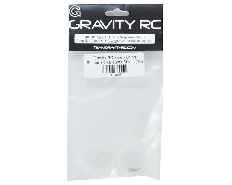 Gravity RC 505 Fine Tune Suspension Mount Shims (Steel) (10pcs) 0.2mm thick (3mmID, 7mmOD)