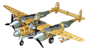 Guillows 2001 1/16 P-38 Lightning 40" Balsa Display Model Kit