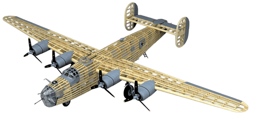 Guillows 2003 1/28 B-24D Liberator 48" Balsa Display Model Kit