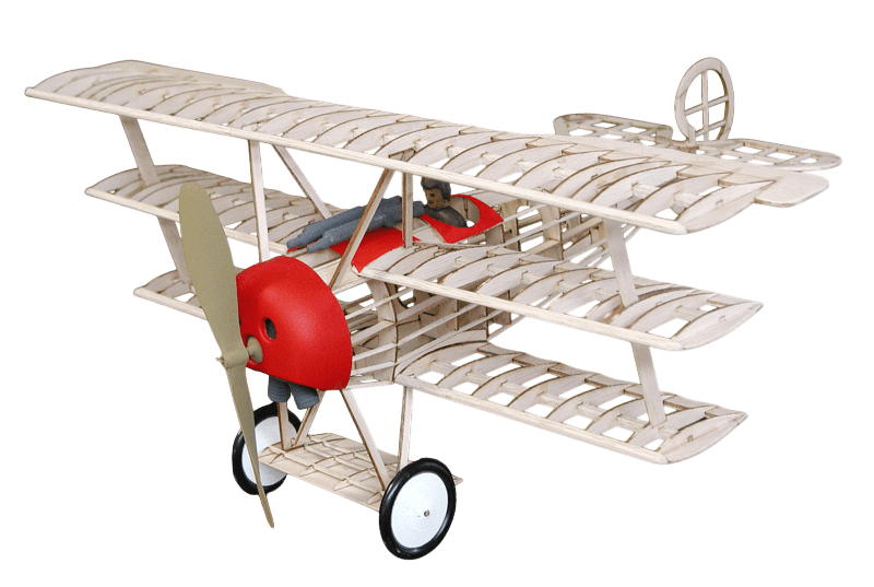 Guillows 204 1/16 Fokker Triplane 20" Balsa Display Model Kit