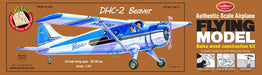 Guillows 305 1/24 Beaver Dhc-2 24" Balsa Flying Model Kit