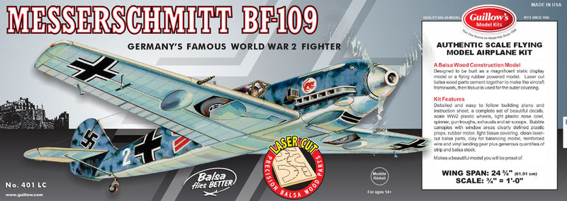Guillows 401 1/16 Messerschmitt 24" Balsa Display Model Kit