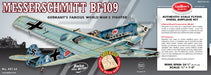 Guillows 401 1/16 Messerschmitt 24" Balsa Display Model Kit