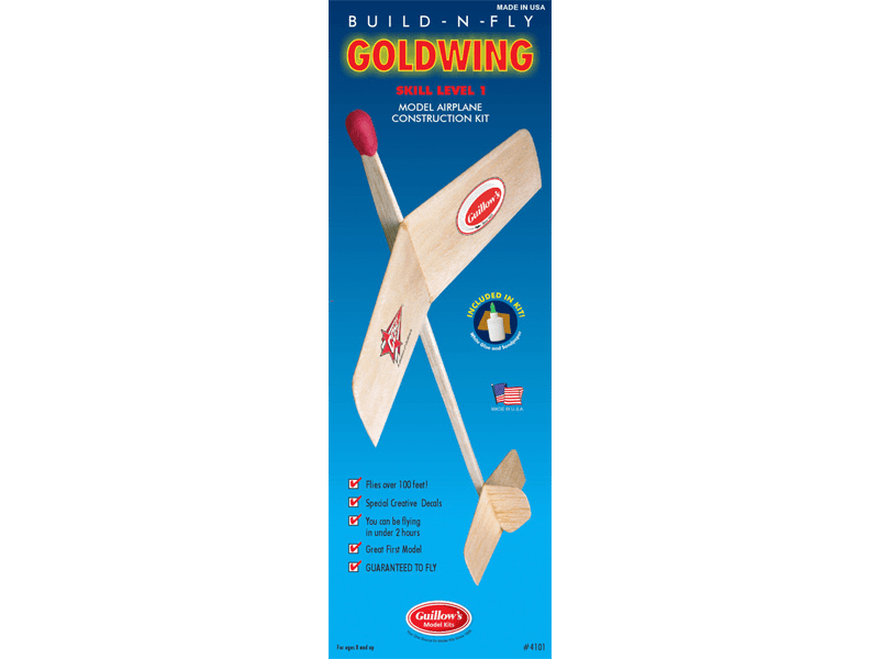 Guillows 4101 Goldwing Glider Skill 1 “Build-N-Fly” Construction Kit