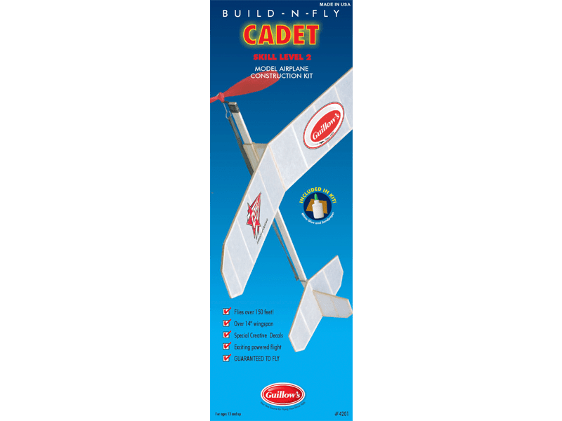 Guillows 4201 Cadet Rubber Powered Skill 2 “Build-N-Fly” Construction Kit