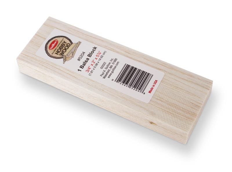 Guillows 5204 Balsa Block 3/4" x 2" x 5 7/8"