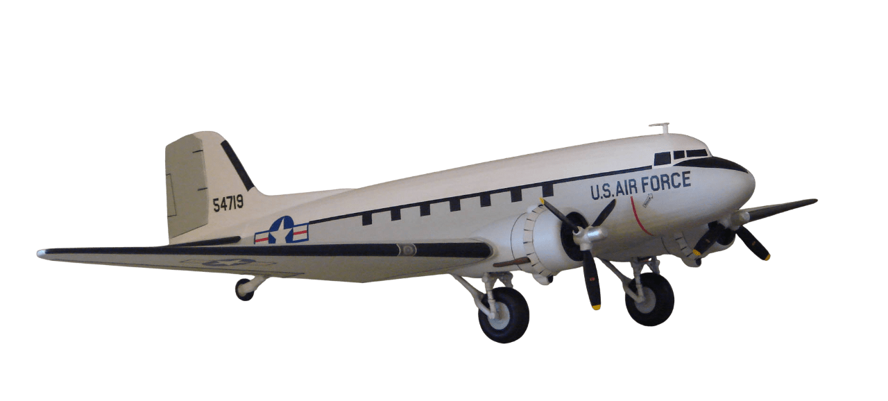 Guillows 804 1/32 Douglas Dc-3 35" Balsa Display Model Kit
