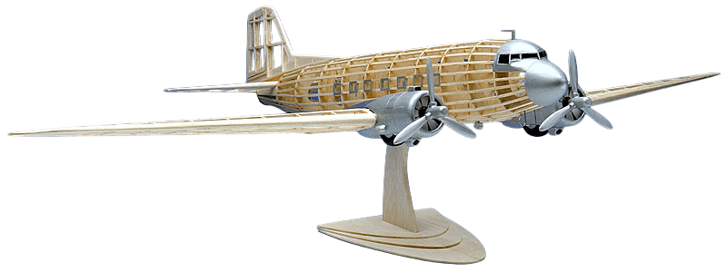 Guillows 804 1/32 Douglas Dc-3 35" Balsa Display Model Kit