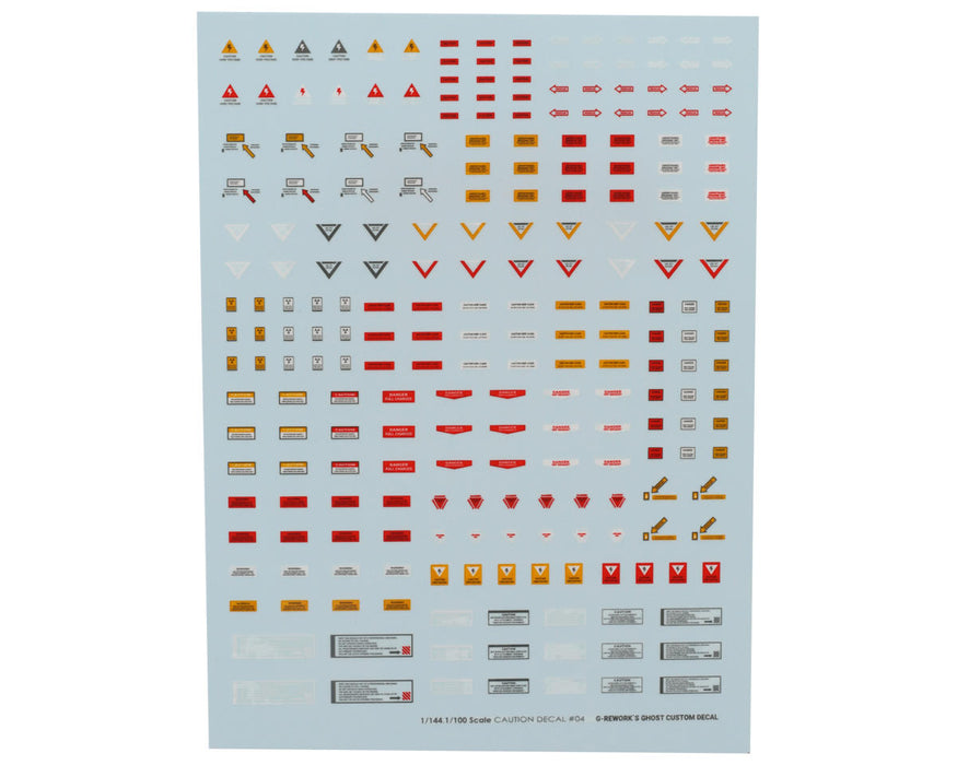 GUNPRIMER CAU-04 G-Rework Caution #04 Gundam Waterslide Decal Sheet