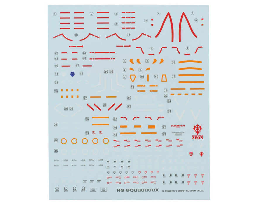 GUNPRIMER CD-H-GQ01 G-Rework HG GQuuuuuuX Waterslide Decal Sheet