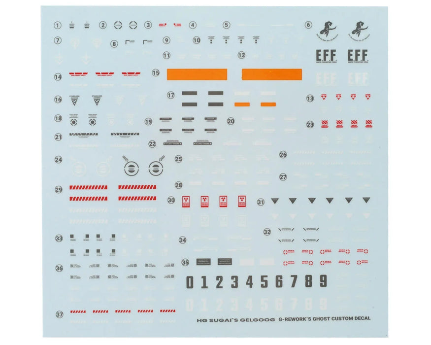 GUNPRIMER CD-H-GQ03 G-Rework HGGQ Sugai's Gelgoog Gundam Waterslide Decal Sheet