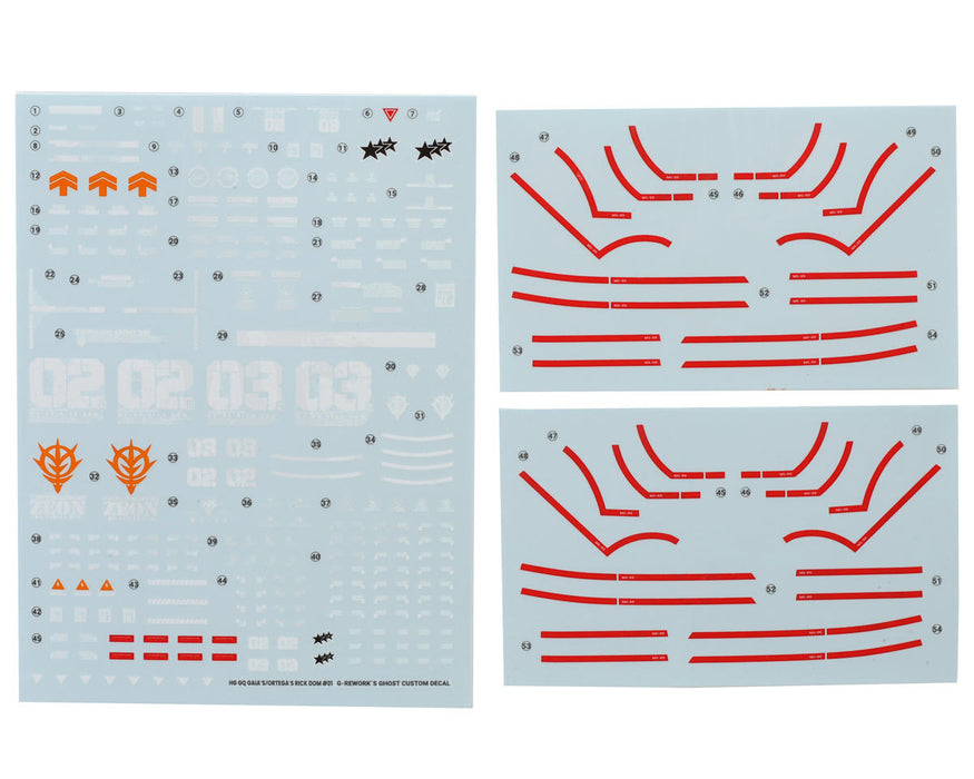 GUNPRIMER CD-H-GQ08 G-Rework HGGQ 1/144 Gaia's/Ortega's Rick-Dom Waterslide Decal Sheets