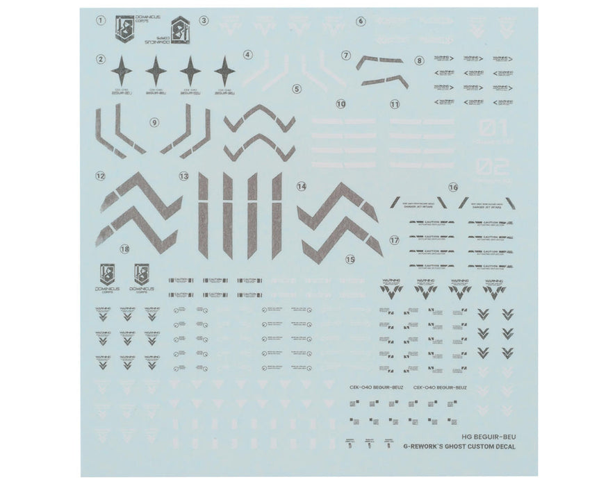 GUNPRIMER CD-H-WM02 G-Rework HG Beguir-Beu Gundam Waterslide Decal Sheet