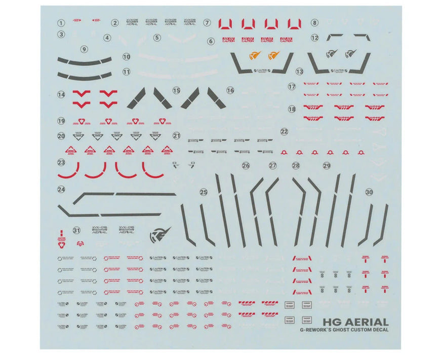 GUNPRIMER CD-H-WM03 G-Rework HG Aerial Gundam Waterslide Decal Sheet