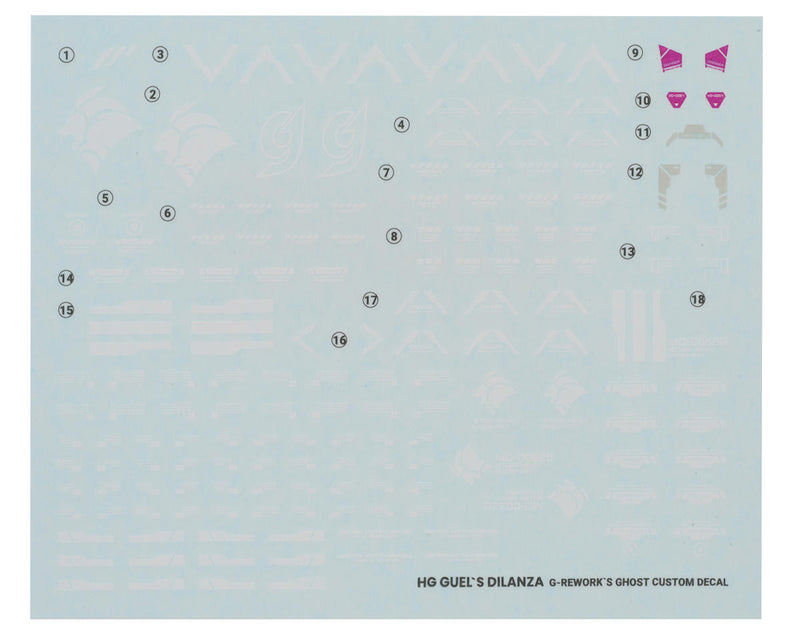 GUNPRIMER CD-H-WM04 G-Rework HG Guel's Dilanza Gundam Waterslide Decal Sheet