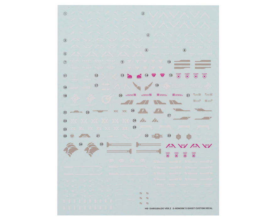 GUNPRIMER CD-H-WM08 G-Rework HG Darilbalde Gundam Waterslide Decal Sheet